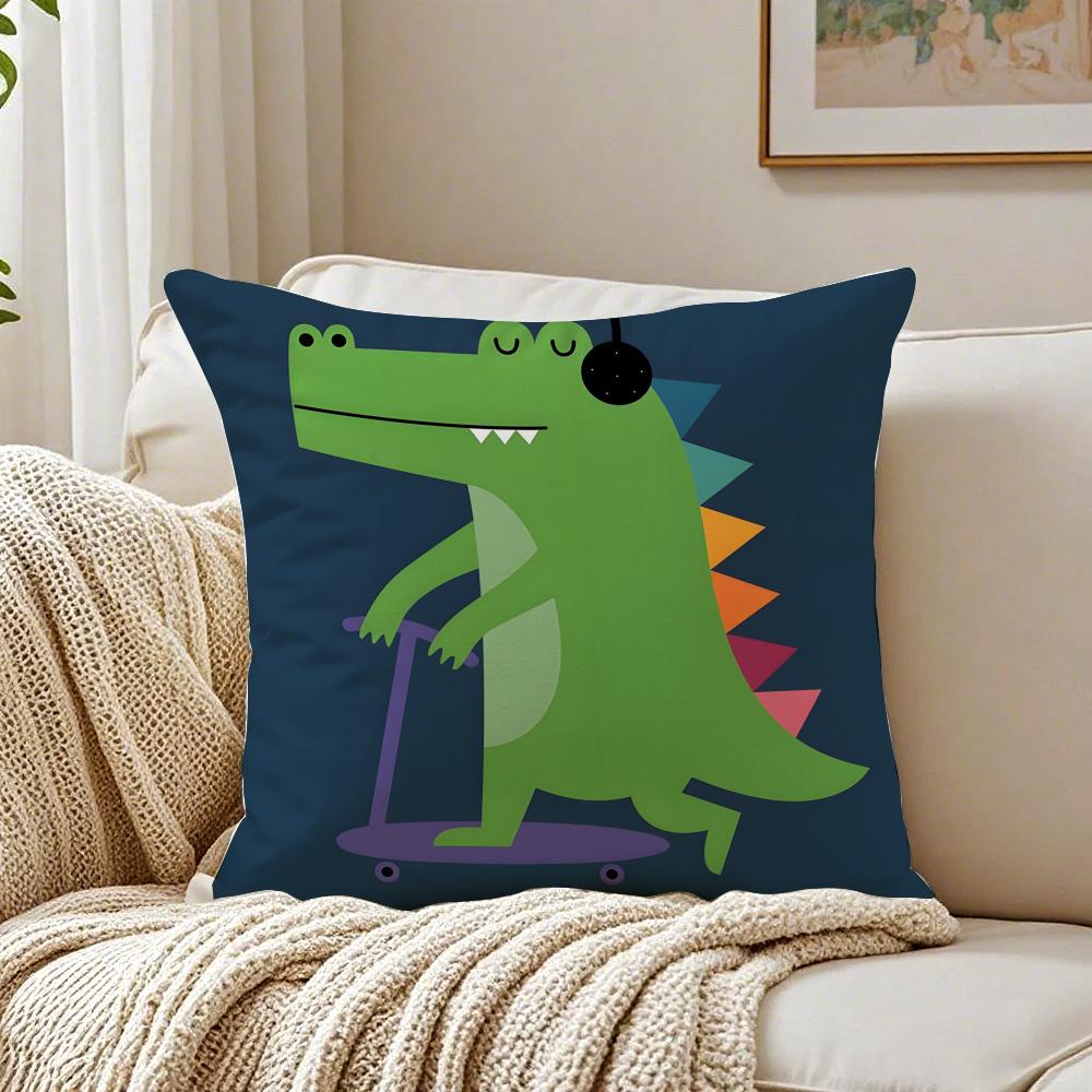Creative Art Geometric Animal Pattern Cushion Cover Linen Pillowcase Soft for Sofa Bed Home Room Decor