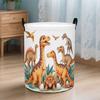 1 Large Dinosaur Print Laundry Basket | Includes Tyrannosaurus, Stegosaurus, Triceratops - Foldable Storage Box, Oxford Fabric For Bedroom, Game Room 