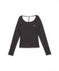 Eonibeu Backless Biz Strap T-Shirt Charcoal