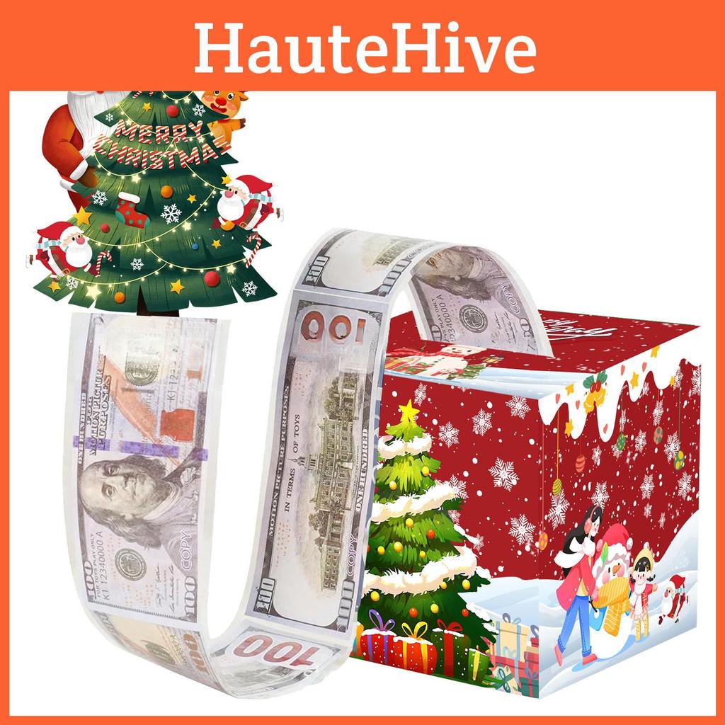 Christmas Tree Money Box With Red Design For Holiday Party Decor And Gift Giving