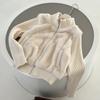 Women Short Faux Fur Winter Coat Knit Sleeve Wholesale