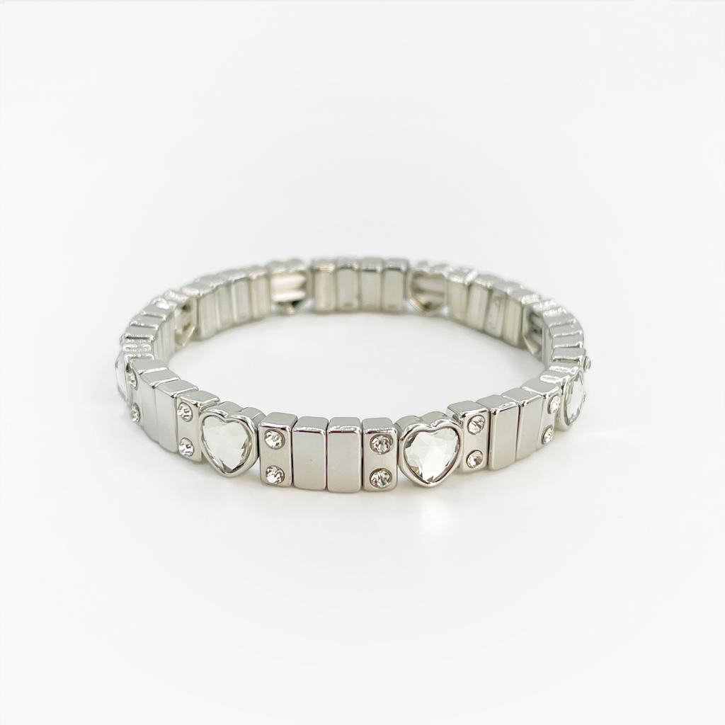 Vintage Street Heart Jewel Bracelet Gold Silver Strap Diamond Dy Strap Chain