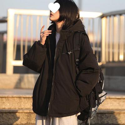 Women's Thickened Fleece-Lined Cotton Jacket, Japanese Academy Style, Unisex Warm Hooded Winter Coat