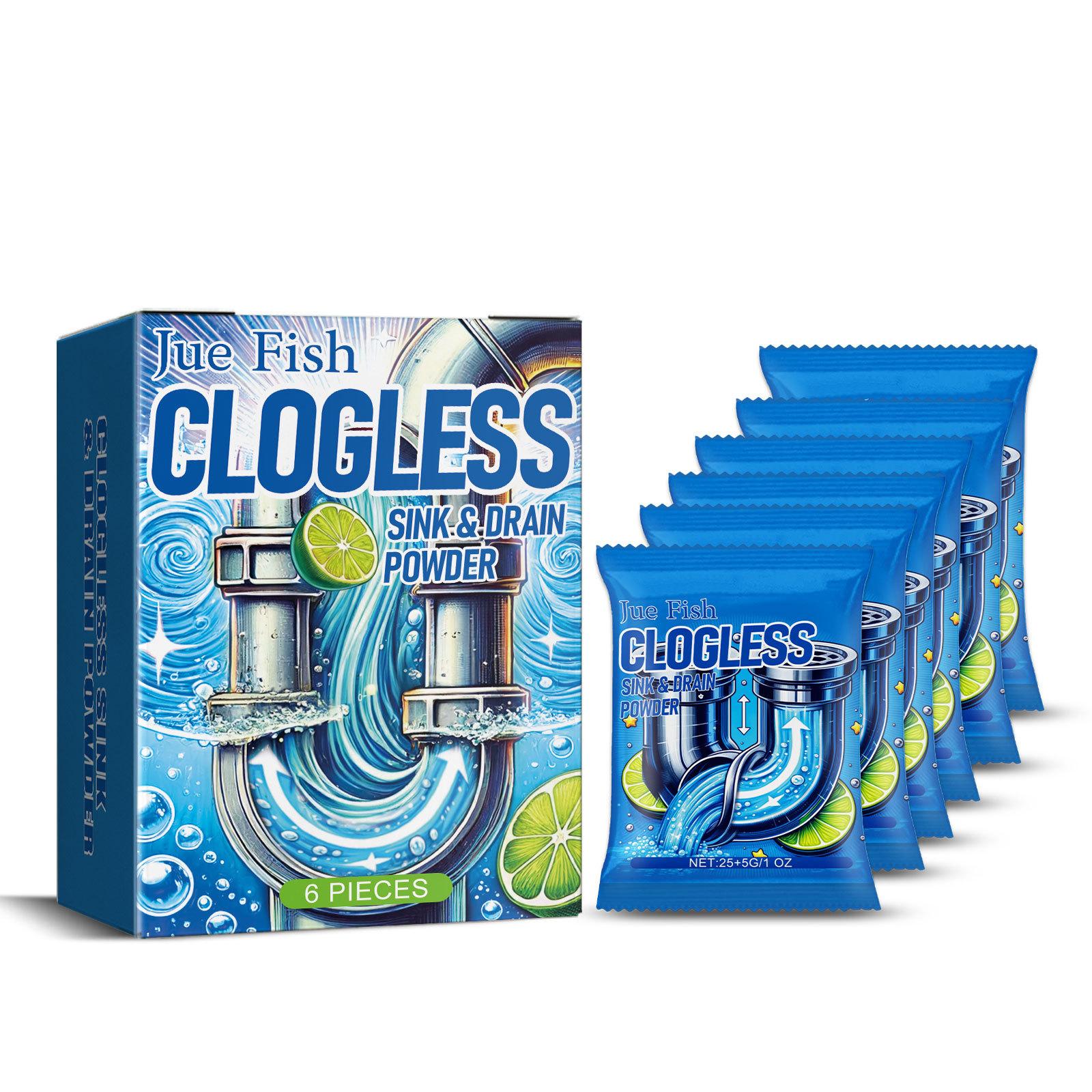 

JUE FISH Средство для прочистки канализации, кухонный туалет, порошок для прочистки стоков, жир, засоры, дезодорант, чистящее средство 6PCS