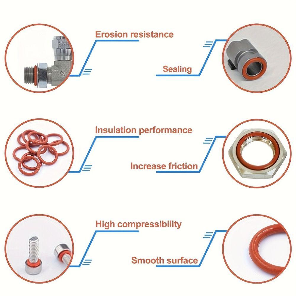 15 Sizes Metric Sealing Gasket Set 225 Pieces Sealing O Ring Gasket  Air Conditioning Compressor