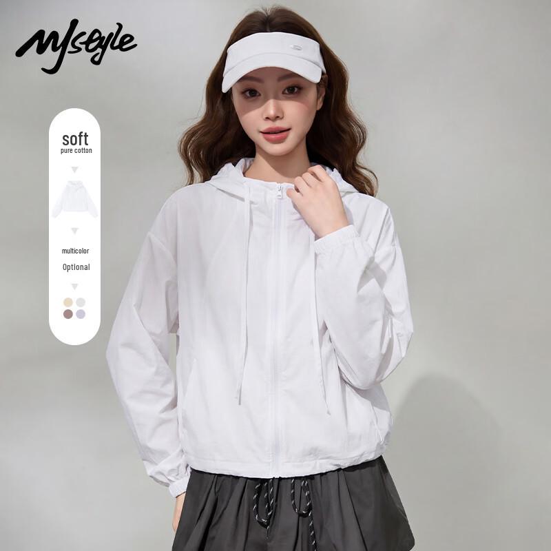 Женская свободная рубашка MJ STYLE с защитой от УФ-лучей и охлаждающим эффектом M чистый белый