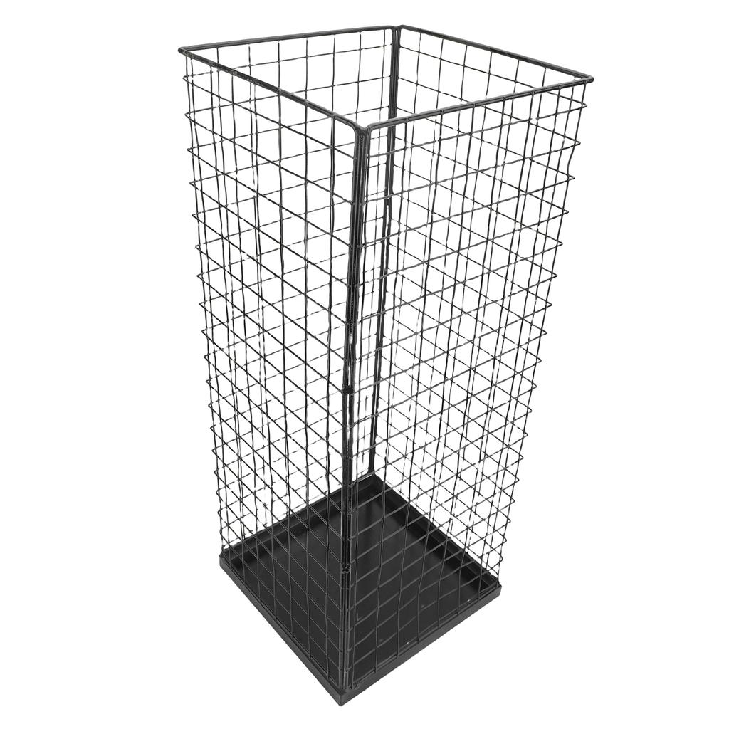 Umbrella Holder Metal Entryway Storage Rack Indoor Entrance Walking Stick Stand with Bottom Drip Tray Black