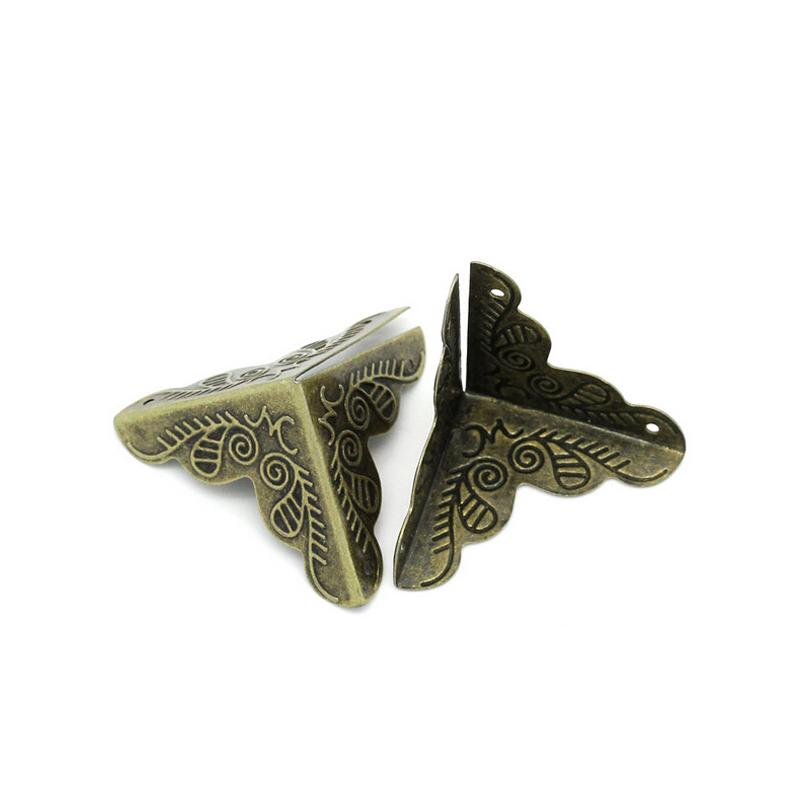30 Stück Vintage Bronze Schmuck Box aus Holz Möbel Ecken DIY Deko