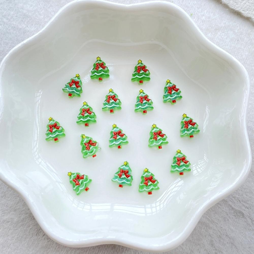 50pcs Resin Cartoon Santa Claus, snowman, deer, bell, Christmas tree Nail Art Decor Flatback Rhinestone DIY Scrapbook Decor