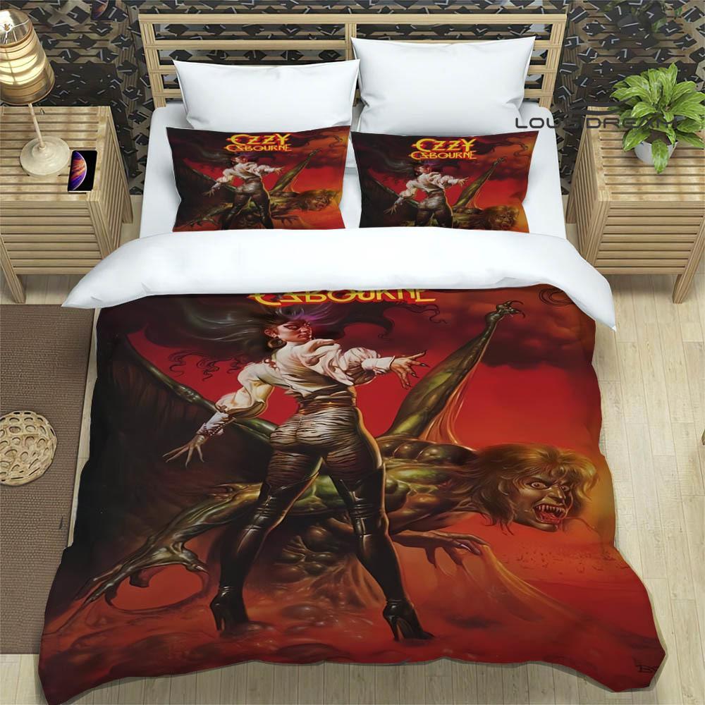 Set Biancheria da Letto Stampati Ozzy Osbourne squisito set di biancheria da letto copripiumino set piumone set biancheria da letto lusso regalo di compleanno