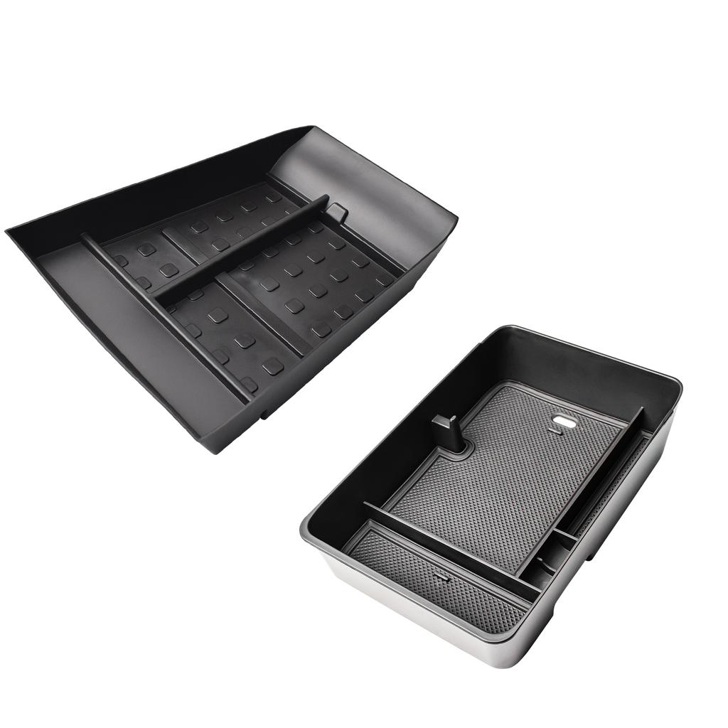 Center Console Organizer 2PCS For 2025 Hyundai Santa Fe Lower Cup Holder Armrest Storage Box Center Console Tray ABS Accessories