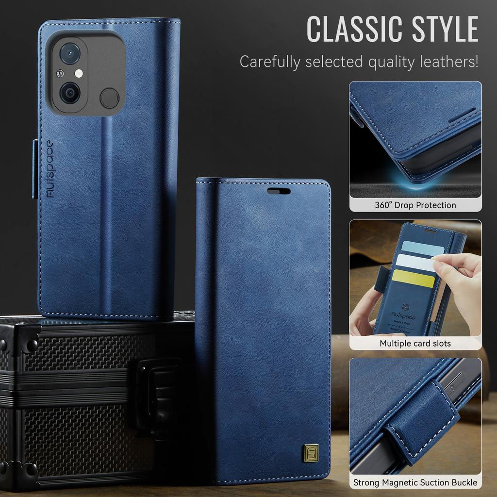 For Xiaomi Redmi 11A Wallet Case with Card Slots & Kickstand, 360° Protection Leather Case