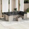 VidaXL Garden Lounge Set with Cushions 10 Pcs, Sofas with Adjustable Feet, Outdoor Furniture Set Patio Terrace, 3249981