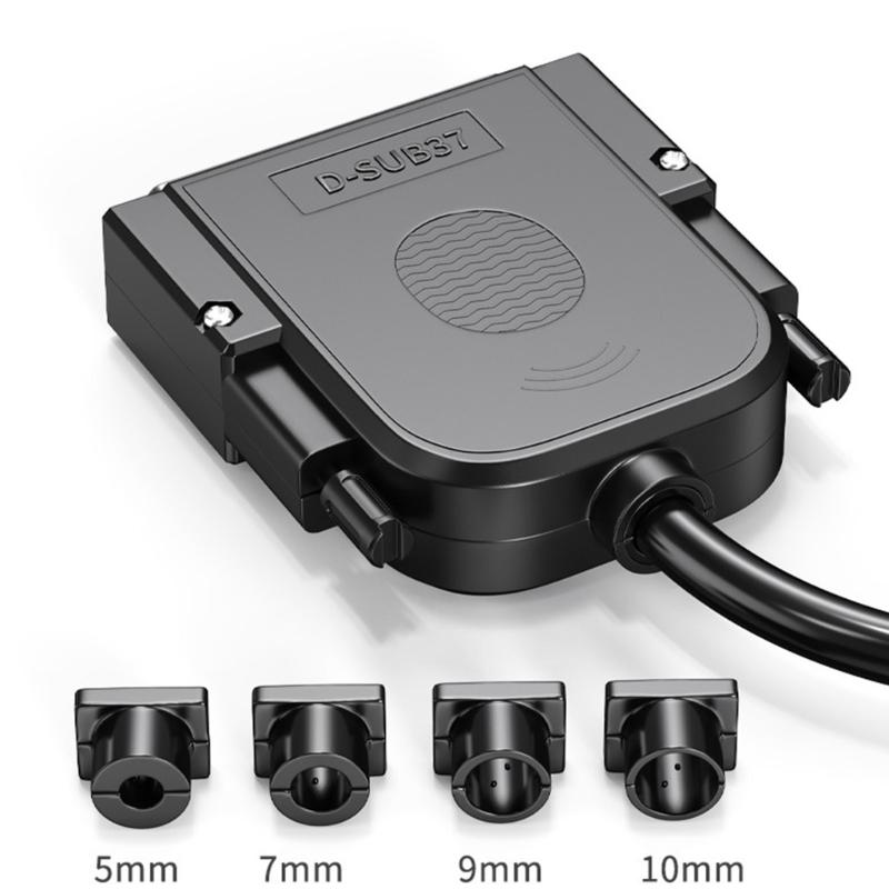 Cienki adapter DB37 bezlutowy RS232 D-Sub z obudową typu Fold Lock i wieloma przewodami końcowymi