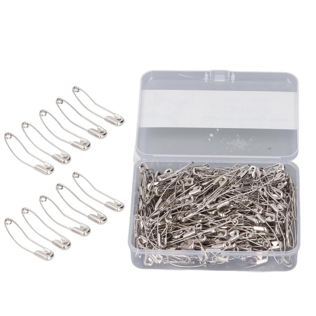 Curved Security Pins High Strength Rustproof Steel Wire Bent Pins for Quilting Sewing Knitting 1.5