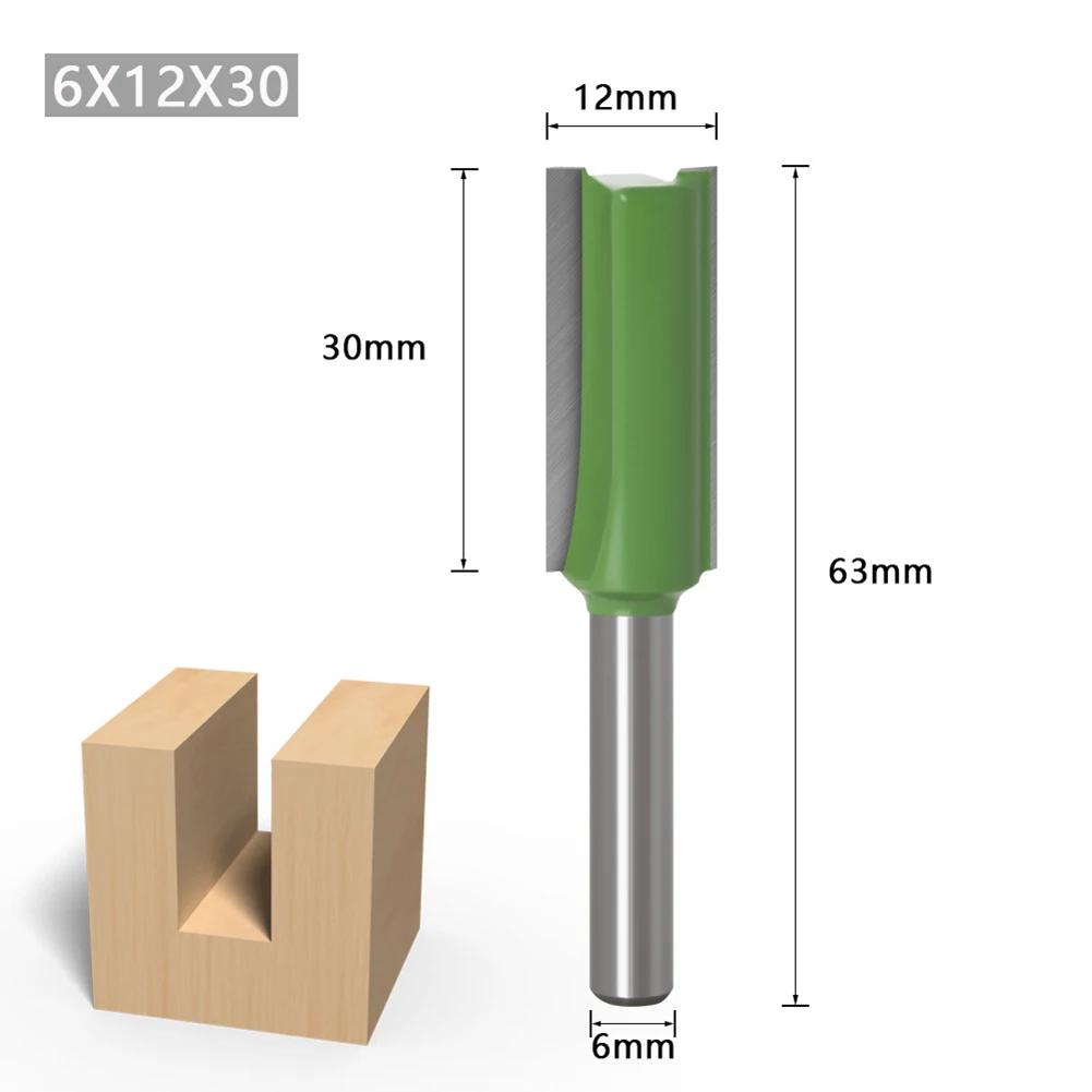Single Double Flute Straight Bit 6mm Shank Milling Cutter for Wood Tungsten Carbide Router Bit Woodwork Tool Woodworking Tools