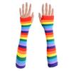 Colorful Rainbow Stockings Cute Thigh Over Knee Dance Socks Striped Arm Warmer Gloves Christmas Gifts Cosplay Costume