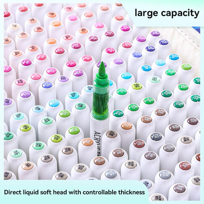 Languo 207/240/288 Colors Direct Liquid Acrylic Paint Pens Brush Marker Pen for Painting Stone DIY Art Supplies Stationery Gift