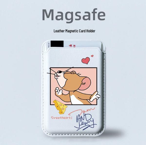 Tom & Jerry MagSafe Leather Card Holder Phone Case