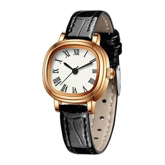 Women s wristwatch, analog wrist watch, waterproof, square type wristwatch, fashionable, cute, simple, leather strap, fashion, gift, birthday