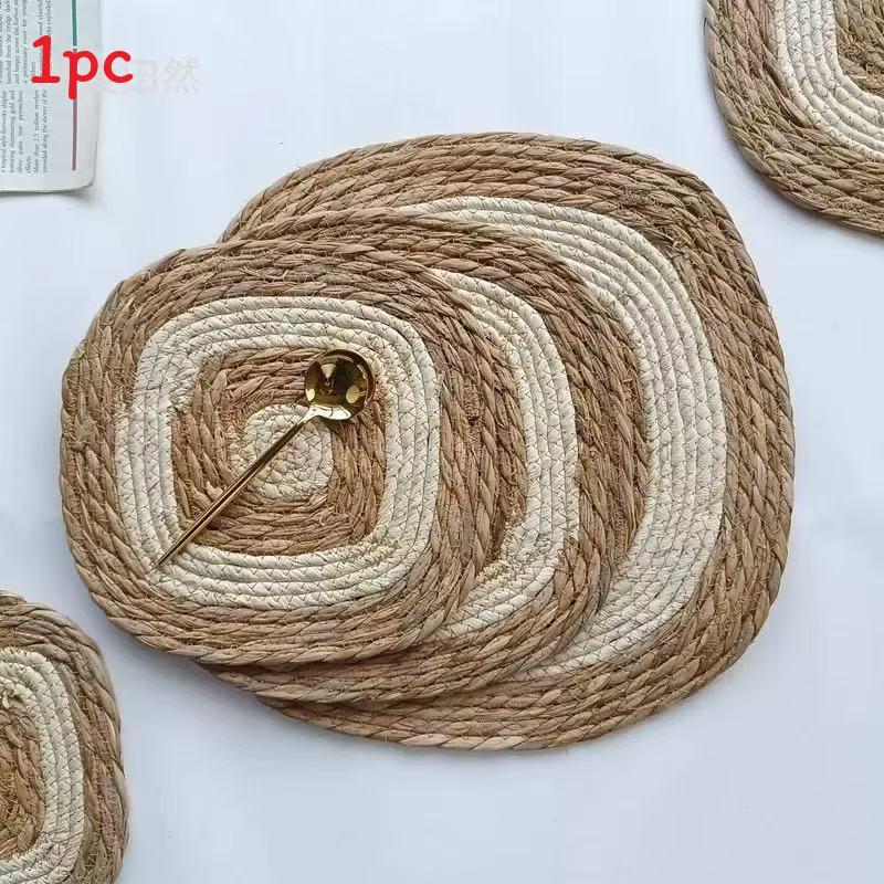 Japanese Woven Bamboo Coaster Set With Insulation For Home Use