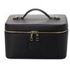 Large Capacity Makeup Bag Portable Fashion PU Leather Handheld Cosmetic Case Solid Color Travel Outdoor Storage Cosmetic Bags