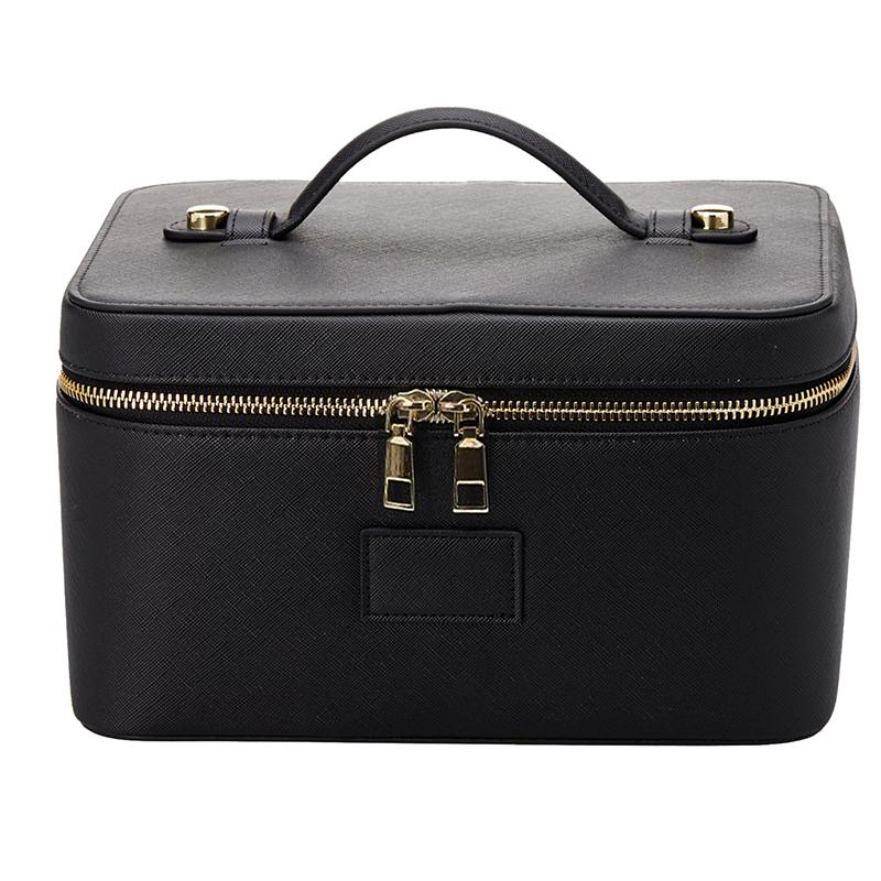 

Large Capacity Makeup Bag Portable Fashion PU Leather Handheld Cosmetic Case Solid Color Travel Outdoor Storage Cosmetic Bags
