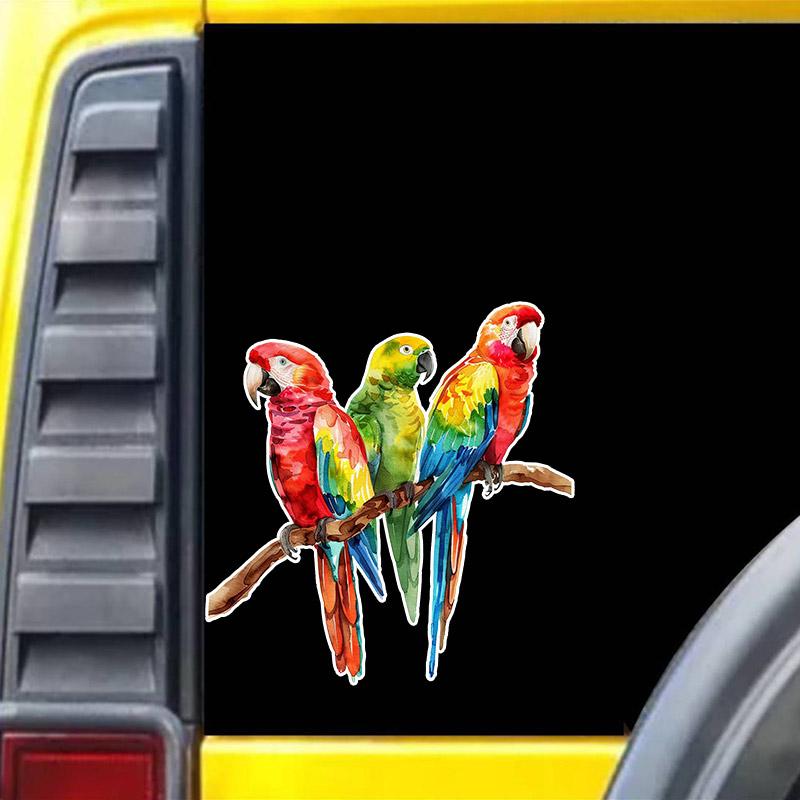 Autoaufkleber Aquarell Papagei Wasserdichte Vinyl-Aufkleber Auto Karosserie Fenster Stoßstange Dekor Motorrad Helm Aufkleber TM105