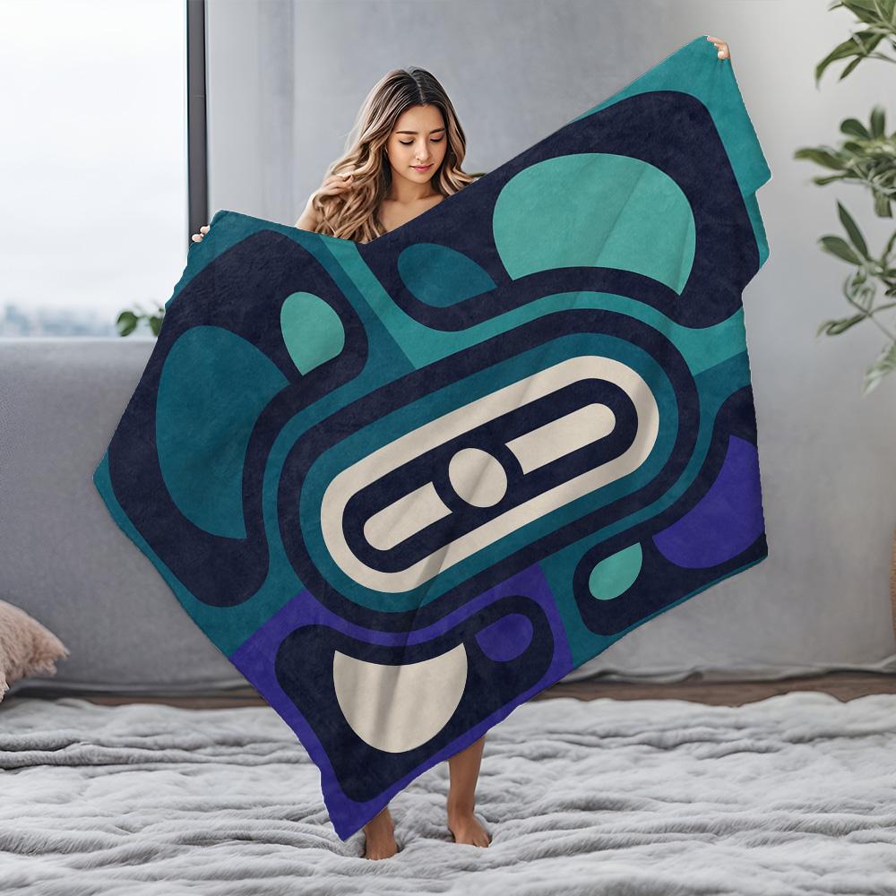 Abstract Geometric Velvet Throw Blanket Sofa Bed Decorative Cushion Cover Modern Art Home Textile