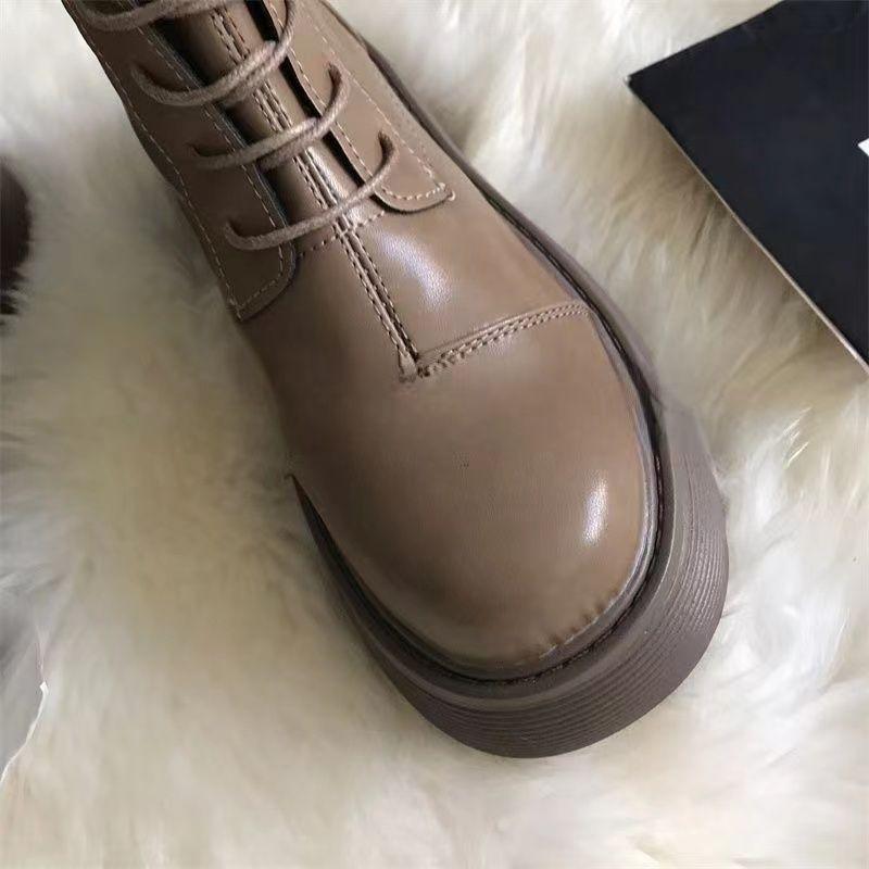 Boots Women's Knight Boots 2025 Autumn and Winter New White Platform Boots Thick Legs Lace-Up Tall Martin Boots