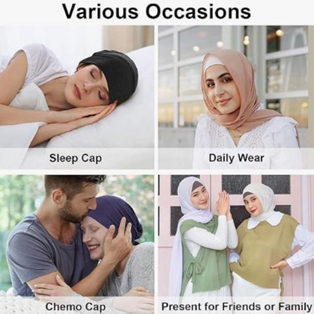 Breathable Headscarf Hat Adjustable Muslim Bonnet Fashion Accessories Inner Caps  Muslim Women