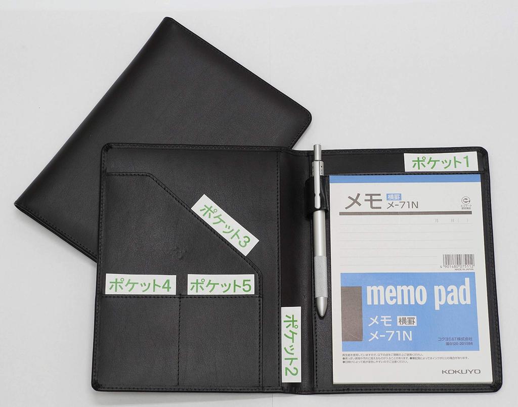 Recycled Cowhide Leather B6 Business Organizer with Presentation Fits Report Includes a Organizer with and Features a Includes a Writing Black