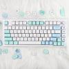 137PCS XDA PBT Keycaps with Heat Sublimated  Ice Mint Theme for Mechanical Keyboard Enthusiasts