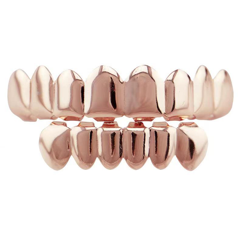 Classic Eight-Tooth Hip-Hop Grillz: Polished American & European Style