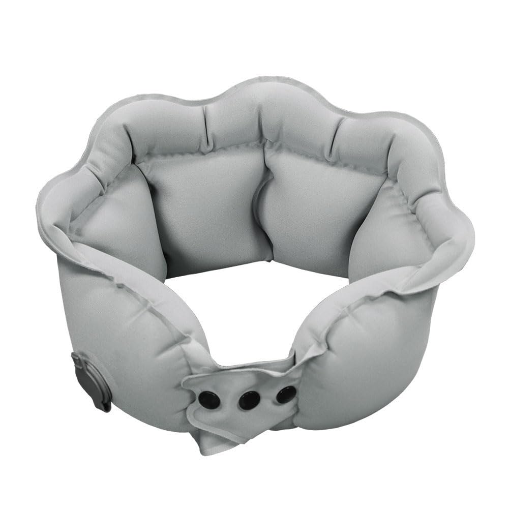 

Подушка для шеи, которая надувается одним воздухом, дорожная подушка для шеи, с памятью для хорошего сна, дышать, воздух, подушка, подушка, подушка, воздух, подушка, серый