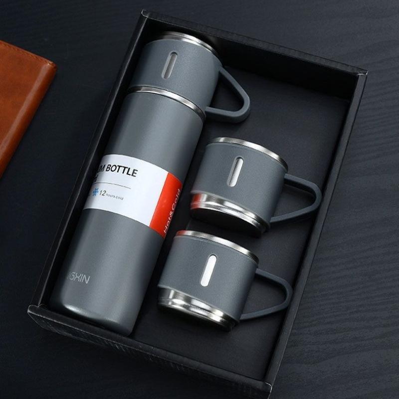 500ml/16.9oz Thermos Cup Set Portable 304 Stainless Insulated Bottle Office Business Style Coffee Vacuum Mug Hot&Cold Drinkware