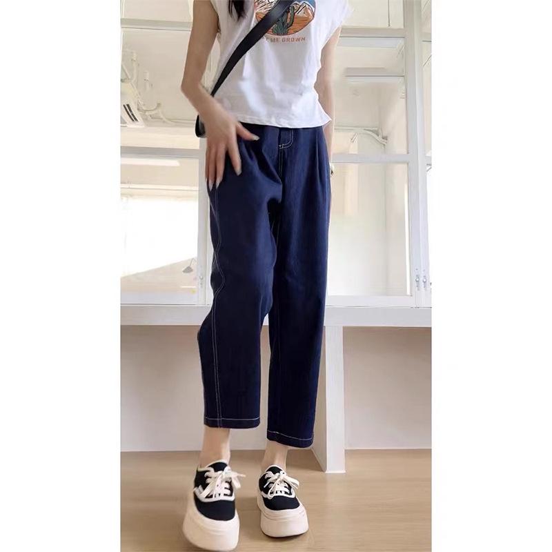 Plus Size Women's High Waist Harem Jeans - Autumn/Winter Petite Loose Fit, Slimming, Straight Wide Leg.