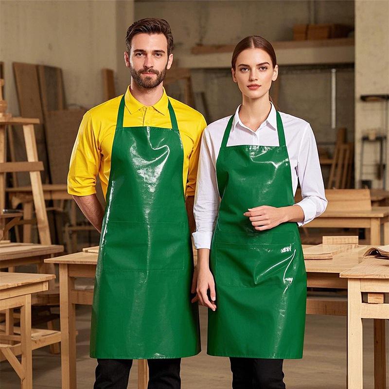 Multi-color Waterproof PVC Apron: Cross-border Neck & Waist Design, Custom LOGO, Dirt-resistant for Kitchen & Aquatic Cleaning