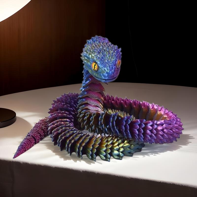 Articulated Snake Fidget Articulated Animal Toy Realistic Snake Pranks for Desk Bed Table Bookshelf Dashboard Car Interior