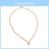 Stylish Heart Pendant Necklace With Beaded Chain Trendy Gold Fashion Jewelry For Women