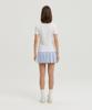A Ben Stretch Pure Pleated Contrast Skirt Sky Blue