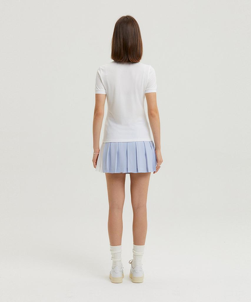 A Ben Stretch Pure Pleated Contrast Skirt Sky Blue