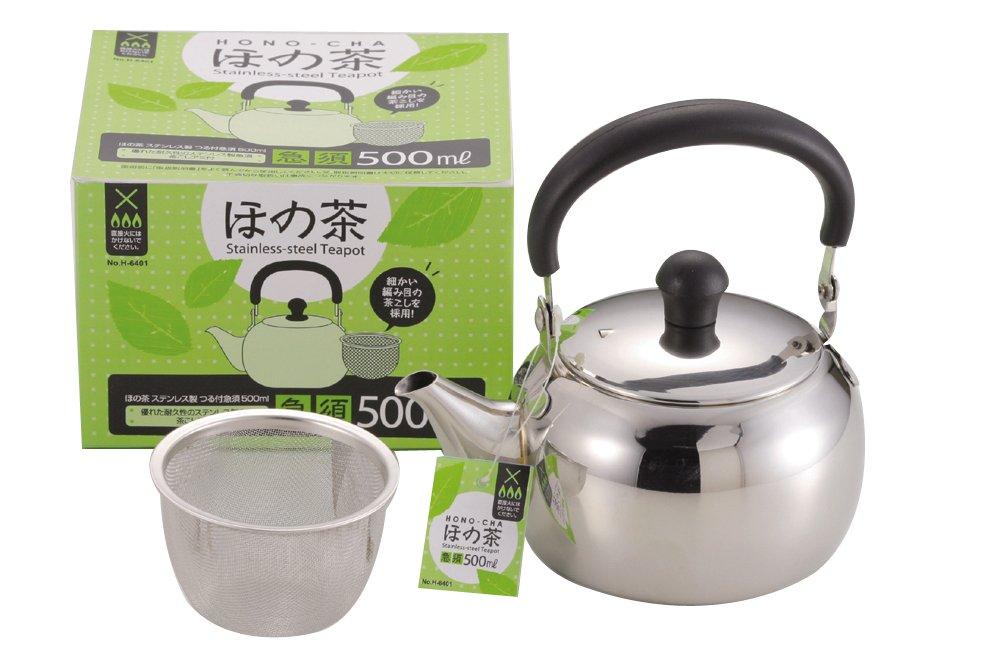 

Чайник Pearl Metal с ручкой, 500 мл, с ситечком и фильтром, нержавеющая сталь, Honocha (Светло-коричневый) H-6401