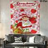 Erdbeer-Shortcake Wandbehang Bedruckter Stoffdecke Dekorative Wandteppiche für Schlafzimmer Wohnzimmer Heimdekoration