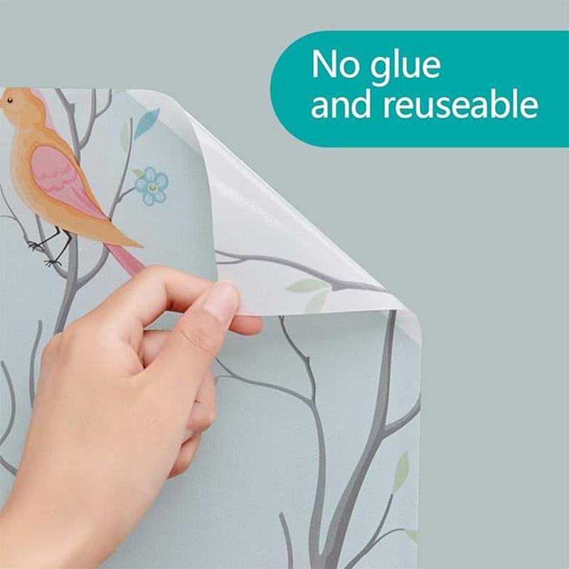 Colorful Birds Glass Sticker Static Cling Thermal-Insulation Privacy Protection Drop-Shipping Reusable Removable Window Decor