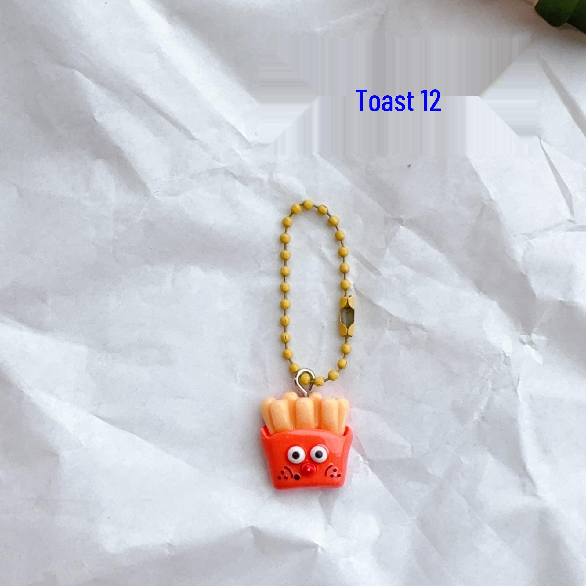 

Набір мультяшних брелоків для їжі: Хліб, Смажене яйце, Гамбургер, Піца та Картопля фрі для DIY прикрас або подарунків