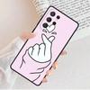 Kpop Finger Heart Phone Case For Samsung Galaxy S25 S23 S30 S8 S21 S20 FE S24 S22 Note 10 20 Plus lite Ultra