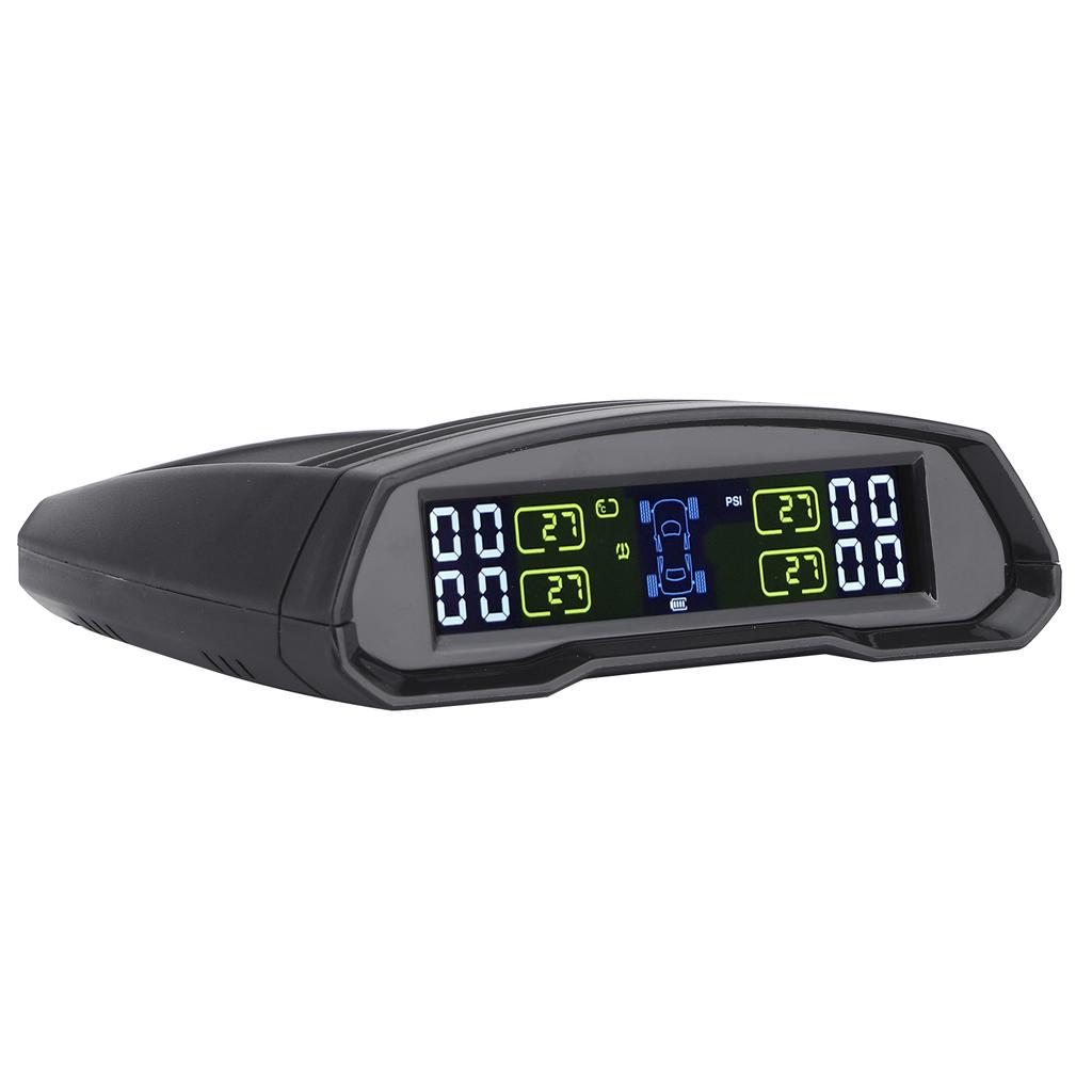TPMS Wireless Tire Pressure Monitor Detector with 4 Sensors USB + Solar Panel Charging