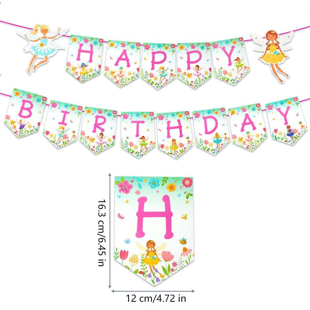 Fairy Party Disposable Tableware Floral Fairy Printing Paper Plate Cup Napkins Girls Tea Party Supplies Birthday Party Decor