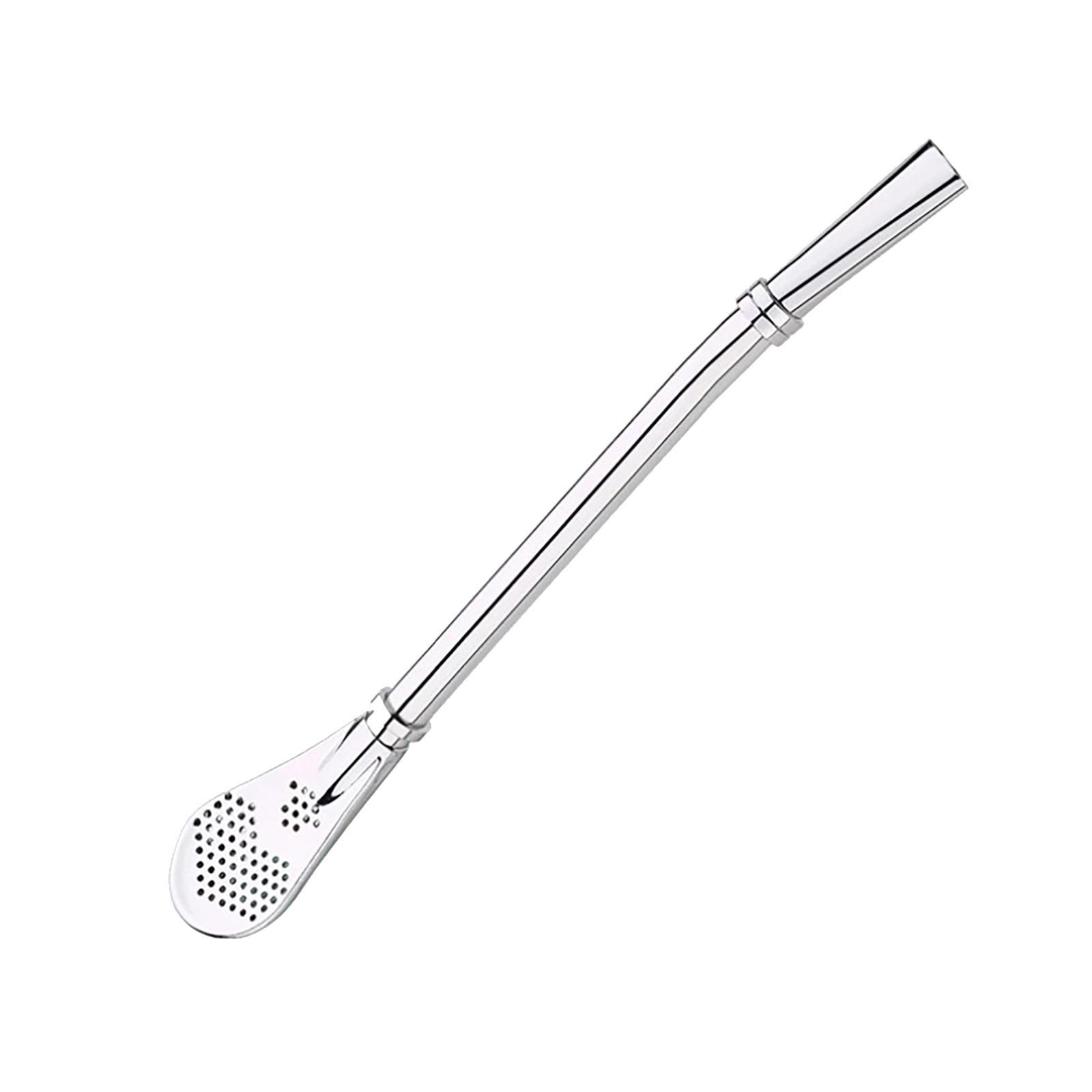 

(Никита) Соломинки для питья из нержавеющей стали с фильтрующей ложкой, съемные чайные соломинки, многоразовые One Size серебряный